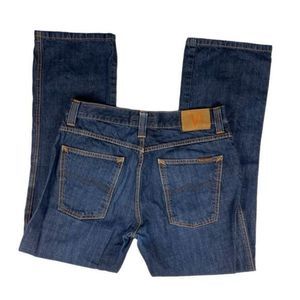 NUDIE Jeans Slim Jim Dry Navy Organic NJ2991 Blue 36x34 HEMMED to 30" Inseam